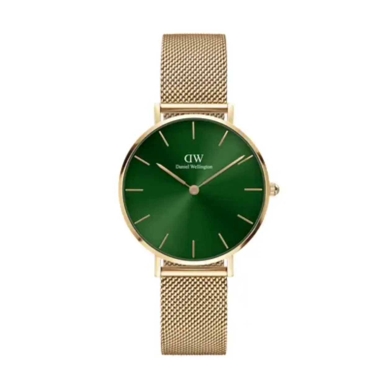 De Petite Emerald heeft een donkergroene wijzerplaat met een sunray-afwerking. Een kleur die symbool staat voor balans, harmonie en geluk. Gemaakt van gepolijst roestvrij staal, verkrijgbaar met een verfijnde, vergulde plating. Een gedurfd uurwerk dat je een unieke look geeft.