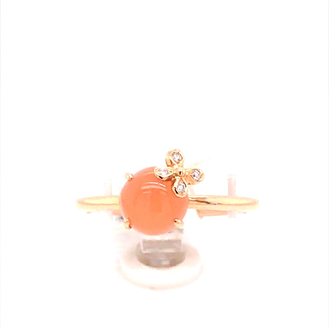 Artur Scholl 18krt. rose gouden ring met Diamant en oranje Maansteen