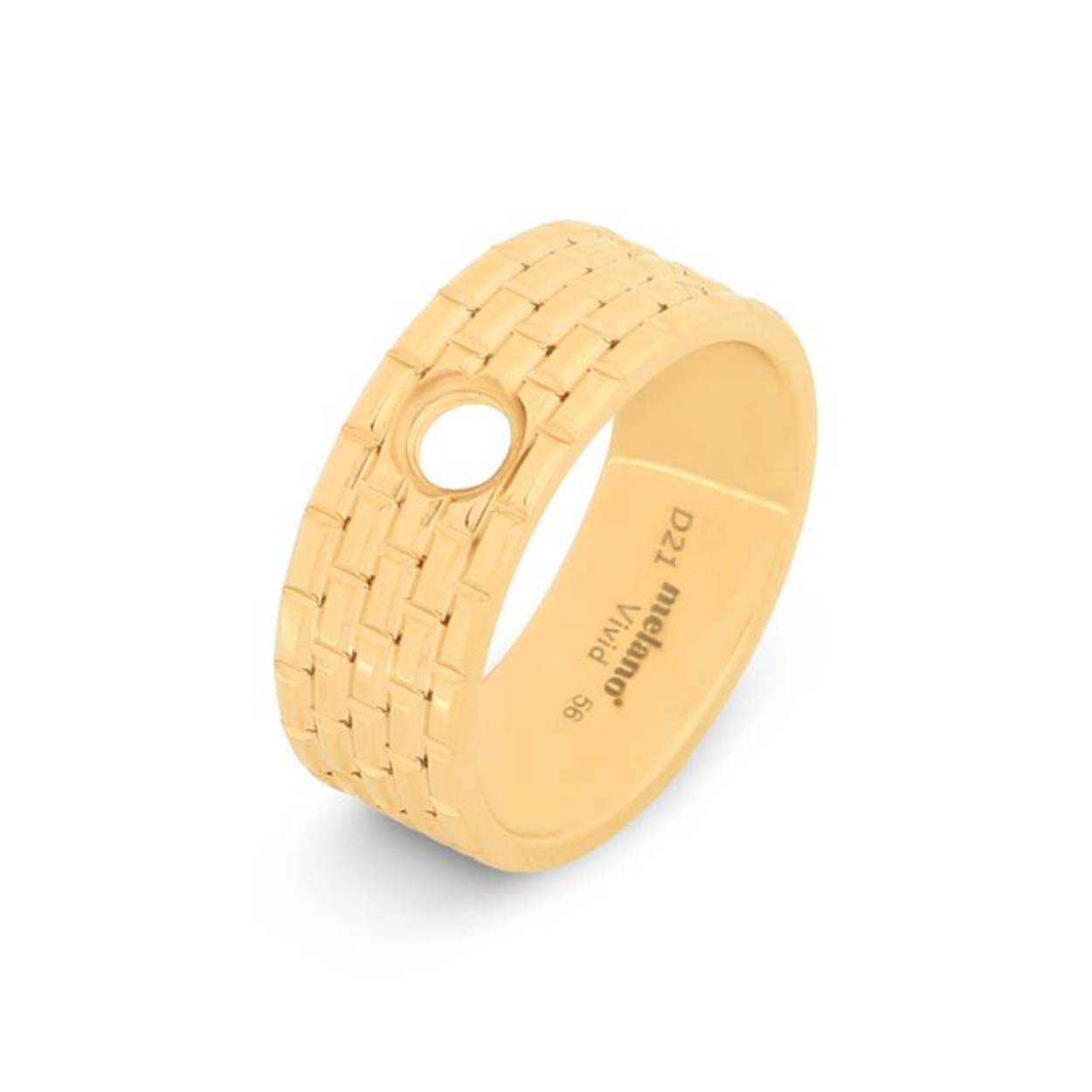 De Melano Vivid Victoria ring is een stoere, maar elegante ring. Het brick motief doet denken aan een klassieke horlogeband. De Victoria ring is 8 mm breed en is verkrijgbaar in een zilver-, rose goud- of goudkleurige plating.

Alle steentjes uit de Melano Vivid collectie zijn verwisselbaar en passen op de Victoria ring.