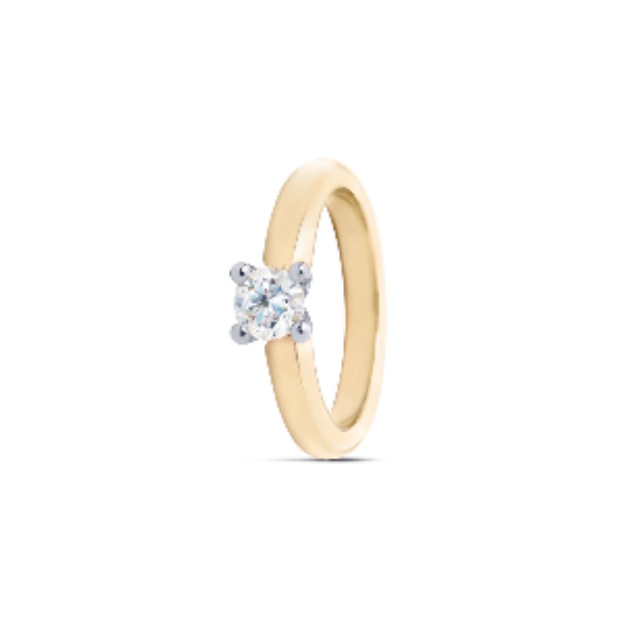 0082L SOLITAIRRING  BICO. MET 0.16CT SI/R DIAMANT