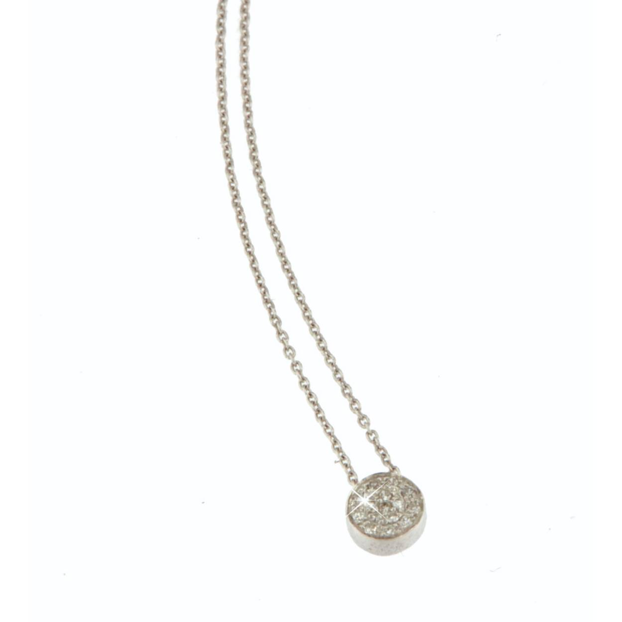 Witgouden ketting met hanger 18 karaat met briljant gezet