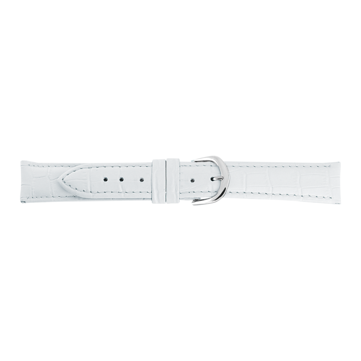 Horlogeband wit leer met krokoprint 18mm