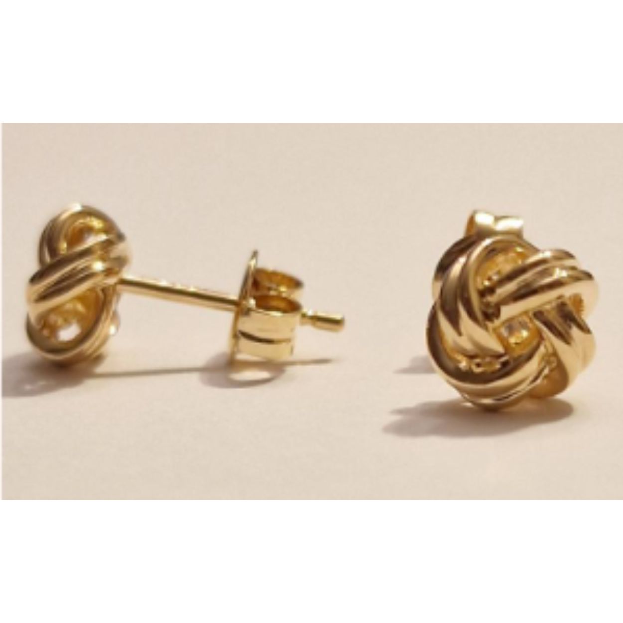 14k geelgouden knoop oorknop