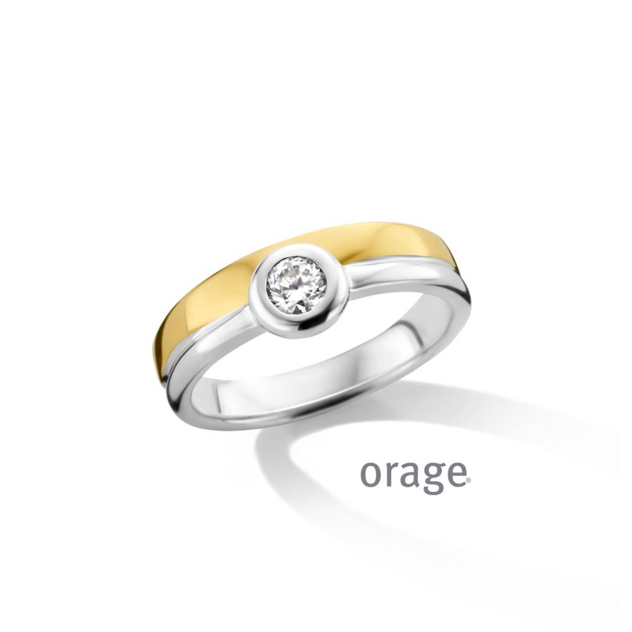 Orage ring zilver bicolor zirconia 