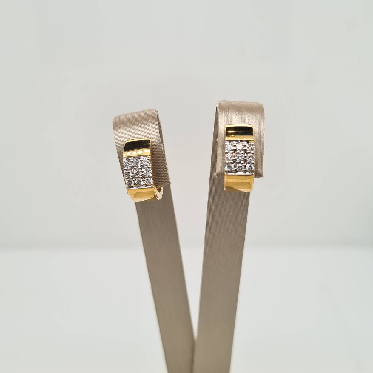 Prachtige 14 karaat gouden oorsieraden met diamant, 0.10crt. 