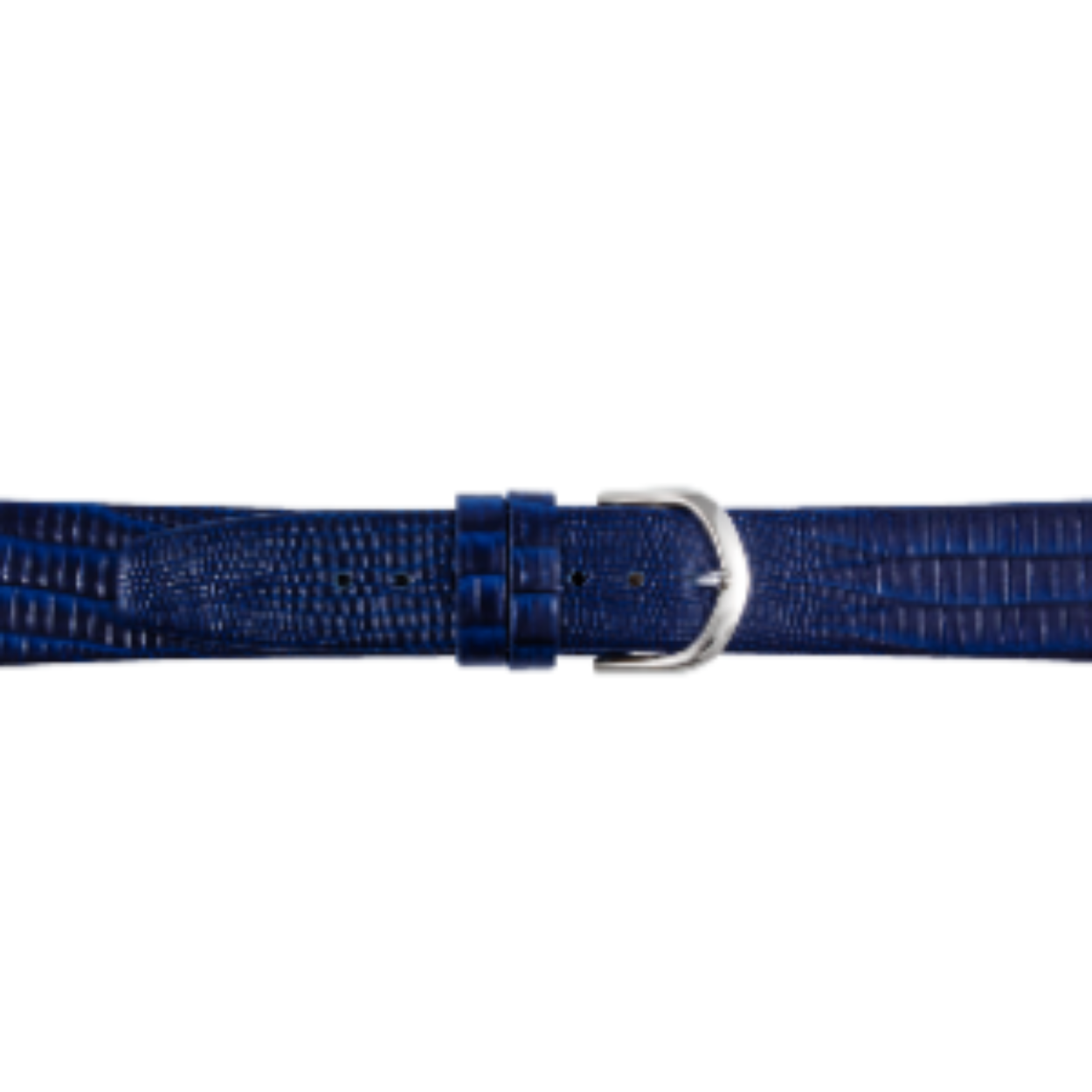 leren horlogeband blauw met print 14mm