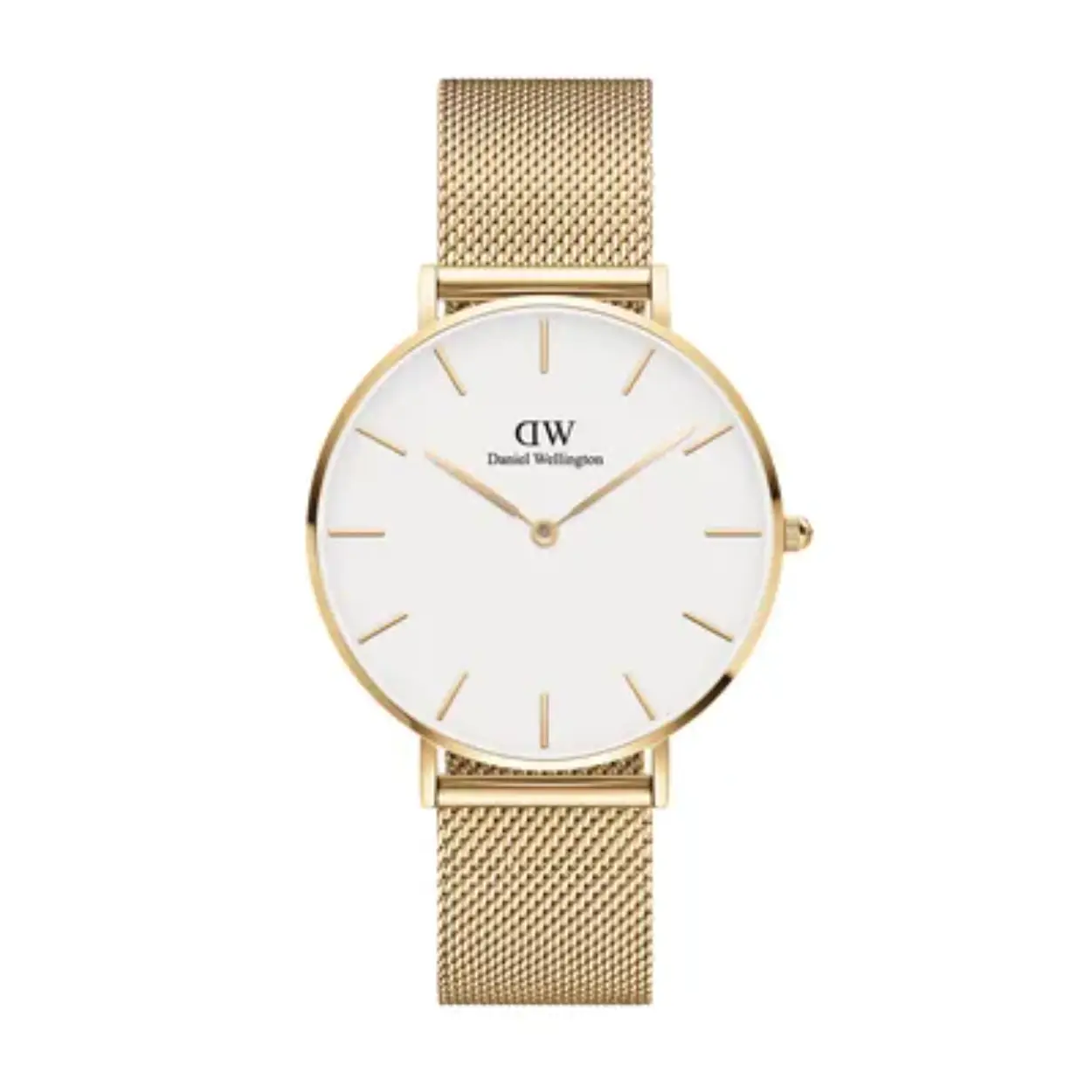De Petite Evergold 36 is onze nieuwste toevoeging aan de Petite Collectie. Hij heeft een witte wijzerplaat en onze klassieke mesh band in een lichte goudkleur. Geef je look iets extra's met een goudaccent en maak een statement met deze spiksplinternieuwe Grand Petite. De mesh banden van de Petite 36-collectie zijn ontworpen met een slanker profiel en zijn niet verwisselbaar met de banden van onze Classic 36.
