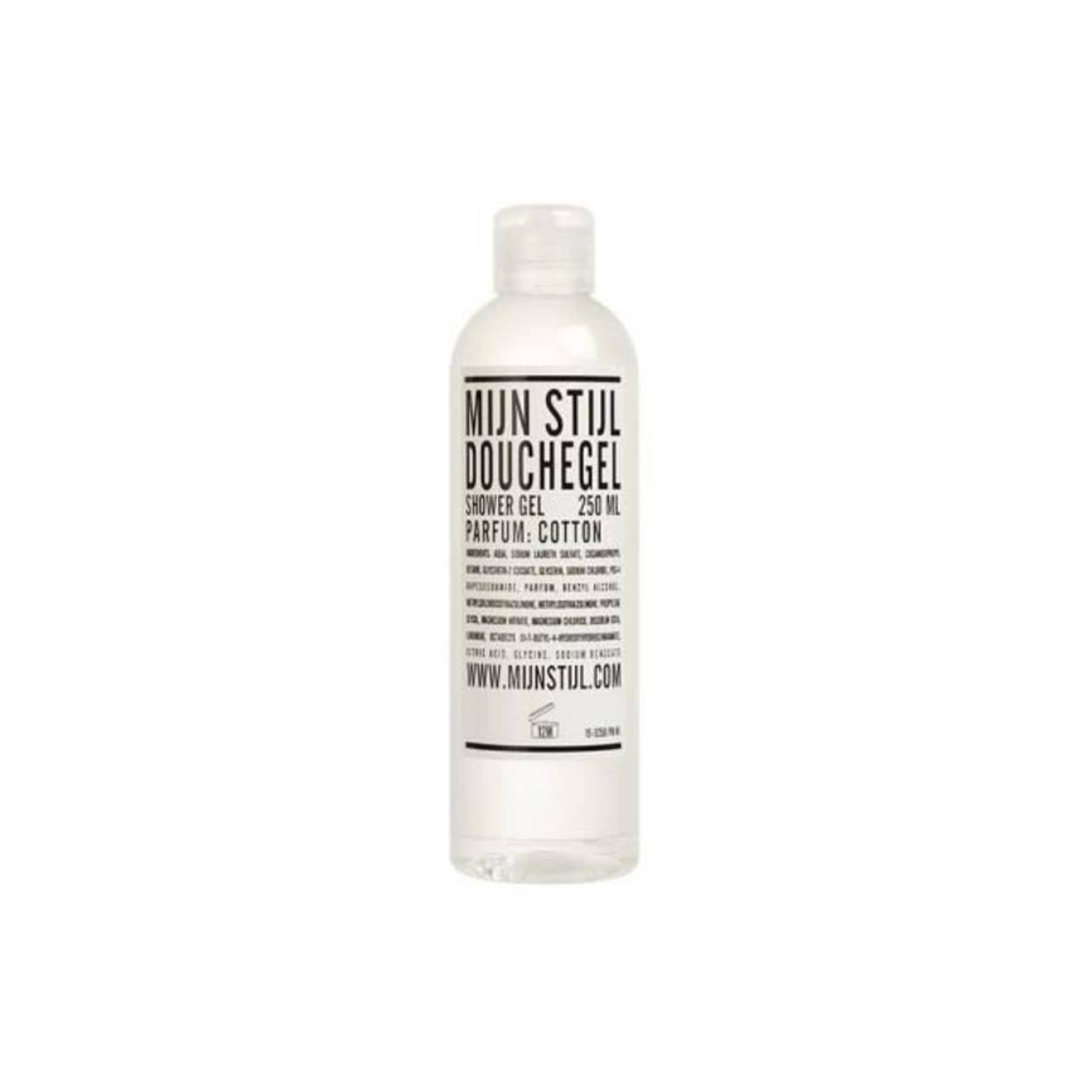 Heerlijke douchegel van het merk MIJN STIJL. Heeft een mooie stylish verpakking. Ruikt lekker naar de geur Cotton. 250 ml.