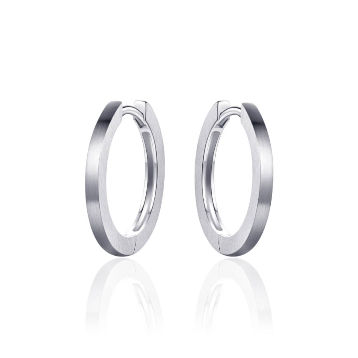 matte creolen zilver 22 mm hoog en 2 mm breed
