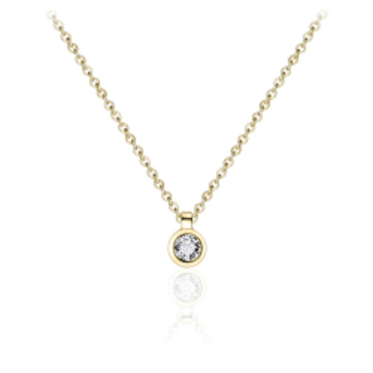 Collier inclusief hanger met zirkonia, zilver geelgoud verguld te dragen op een lengte van 42 - 45 cm