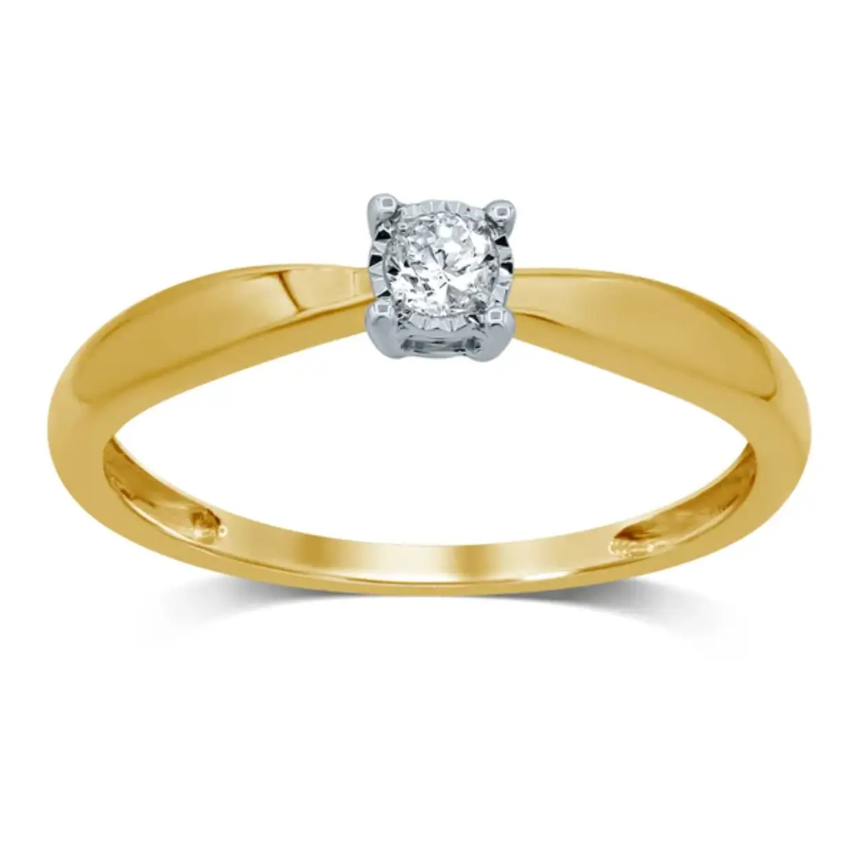 Gouden solitairring met diamant 0.03crt