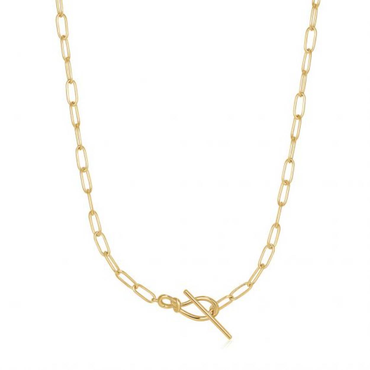 Deze collier is van het merk Ania Haie. Het is een damessieraad gemaakt van zilver. De collier is goud van kleur.