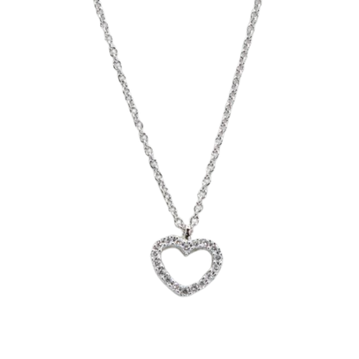 Witgouden ketting 18Kt met diamanten 0.05ct