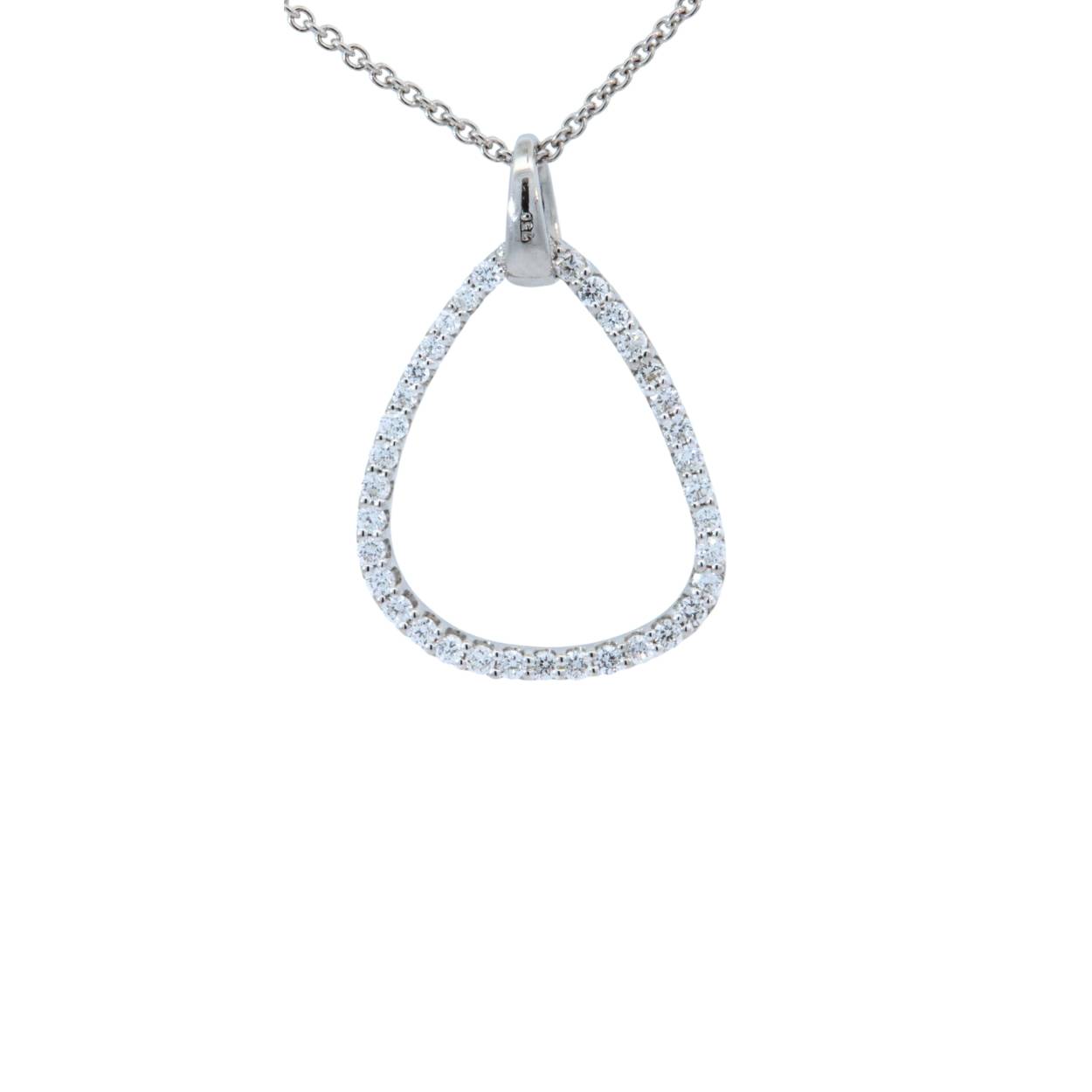 18KT witgouden hanger met diamanten