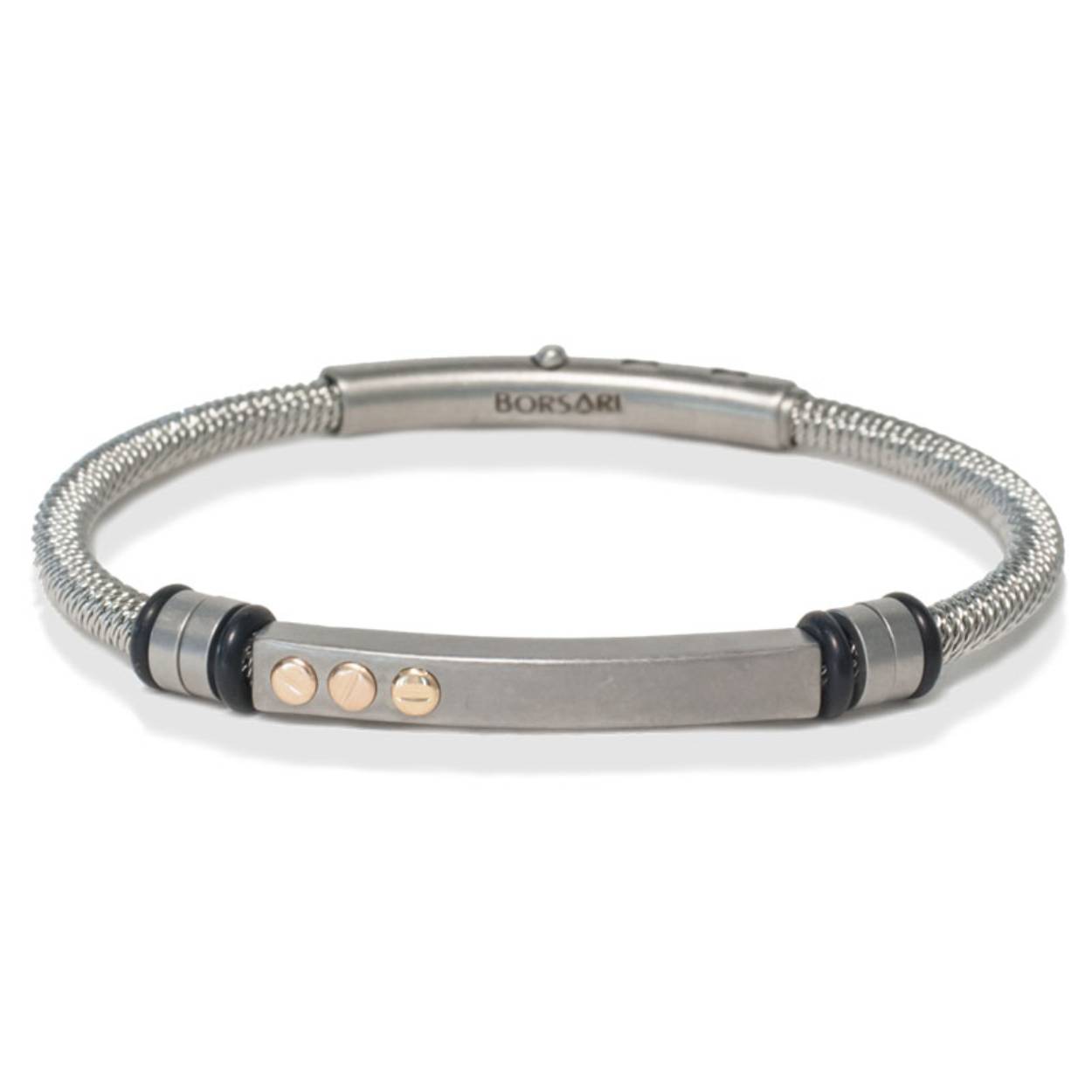 Borsari Gioielli armband edelstaal +18 krt 
verstelbaar op 3 posities in de sluiting
