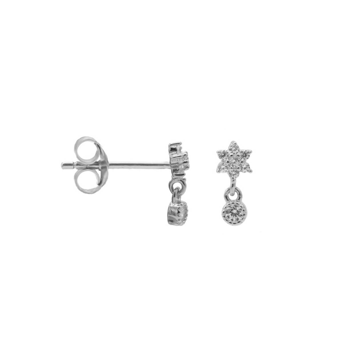 Karma Zirconia Symbols Hanging Sparkle Silver