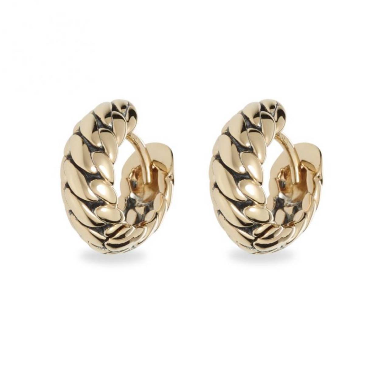 Buddha To Buddha 14 karaat massief gouden 'gevlochten' klap oorringen - G006-Ben - 