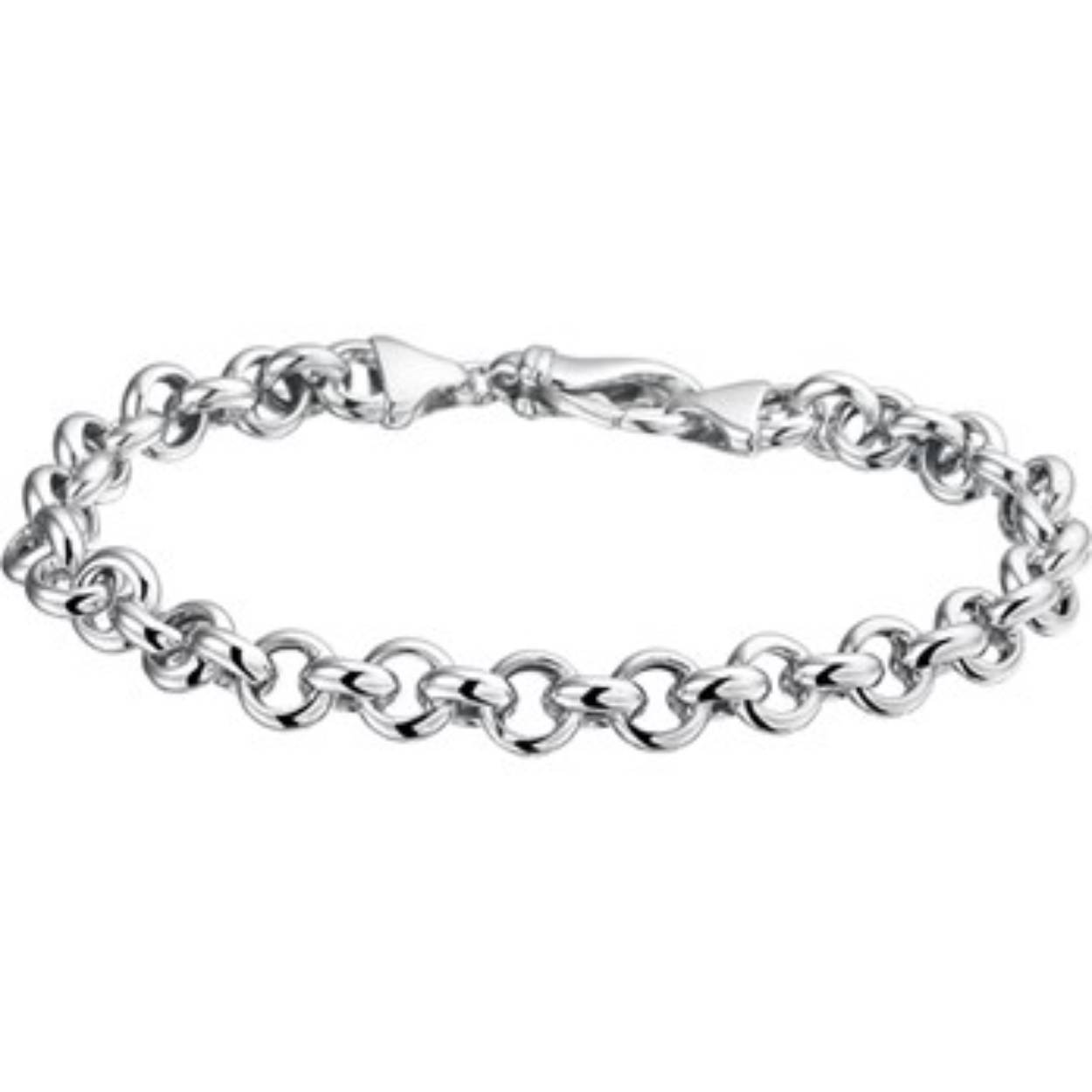 Gerohdineerde zilveren jasseron armband.Dit is een echte klasieker