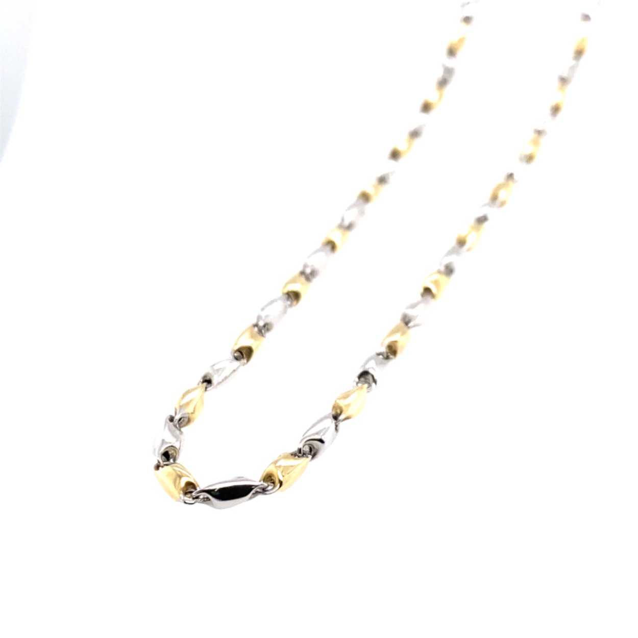 Bicolor gouden monzario collier  45 cm