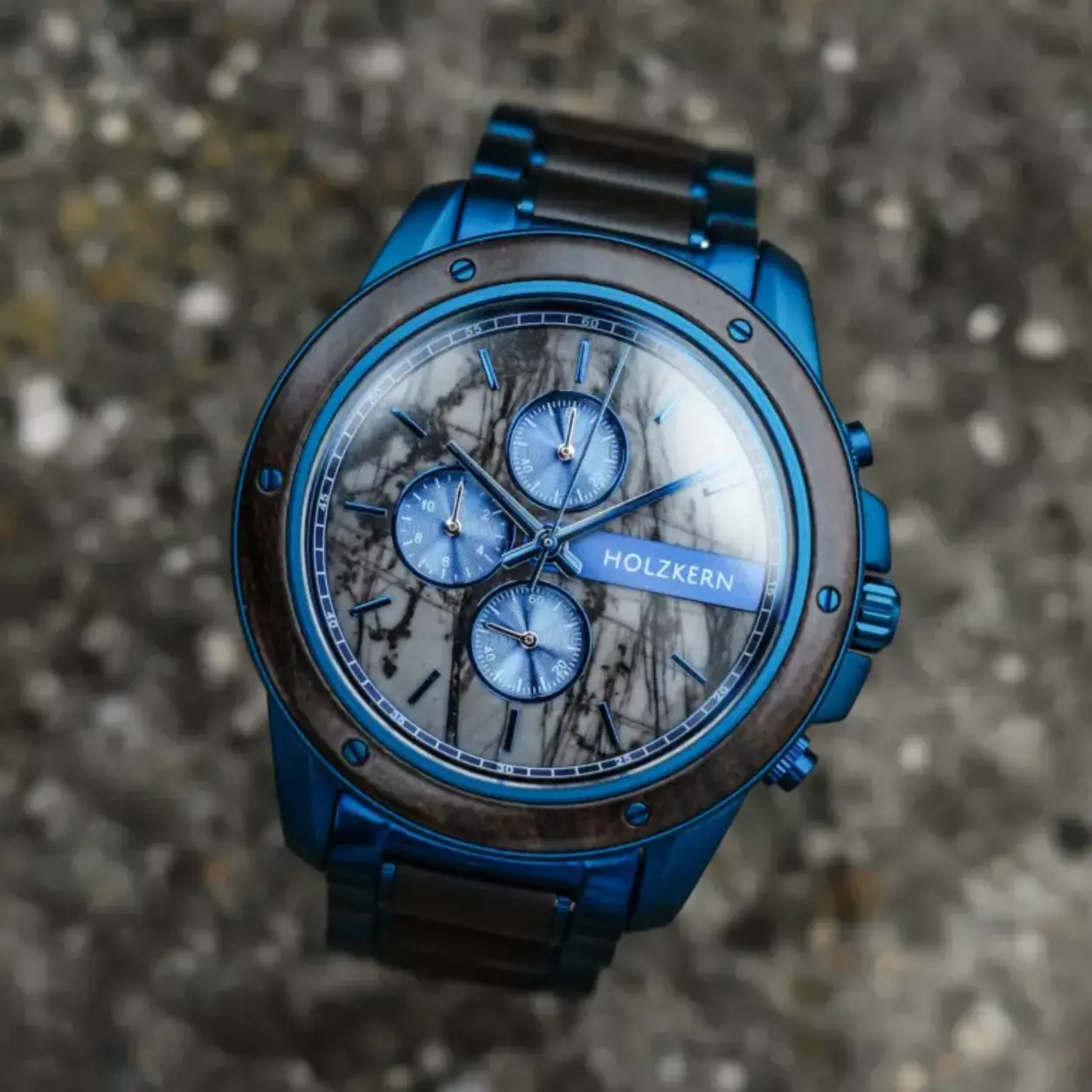Heren horloge in de kleur leadwood/marble