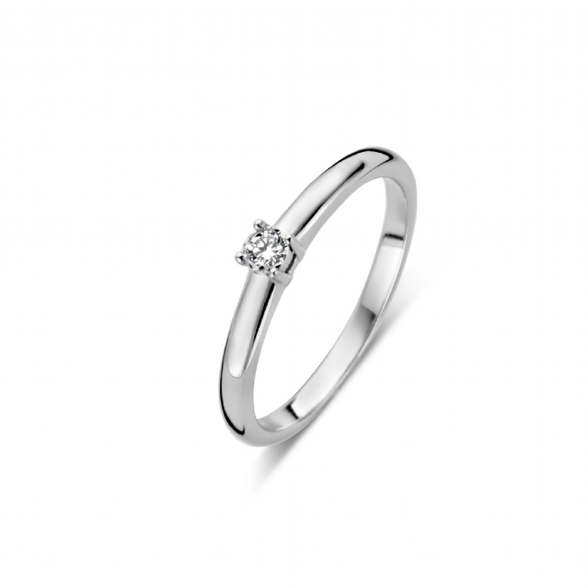 Zilveren aanzoek ring met diamant 0.06 van rosa di luca