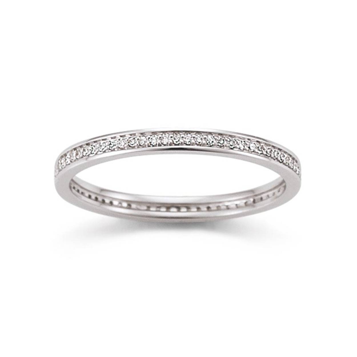  Witgouden rij ring 0.13 ct briljant