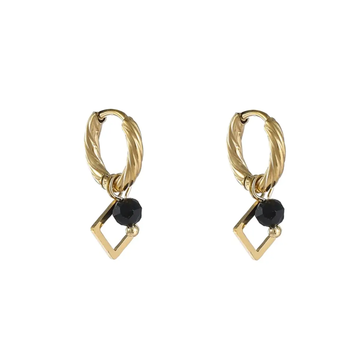 Edelstalen creolen nikkelvrij, gold plated
