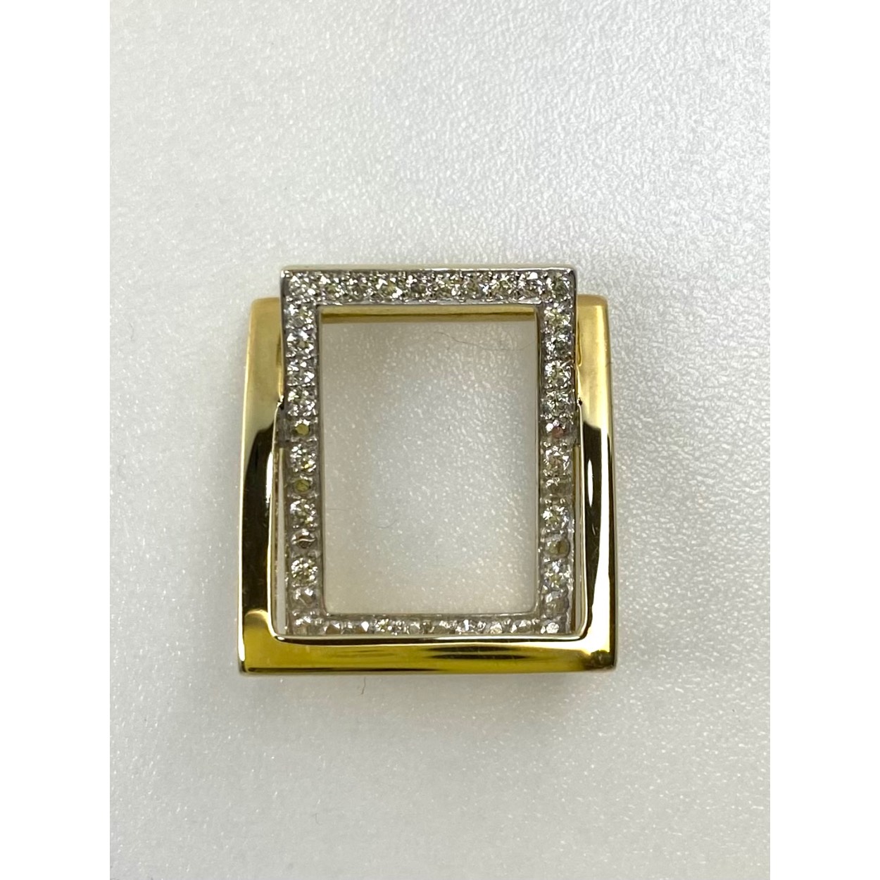 Gouden hanger zirkonia bicolor 