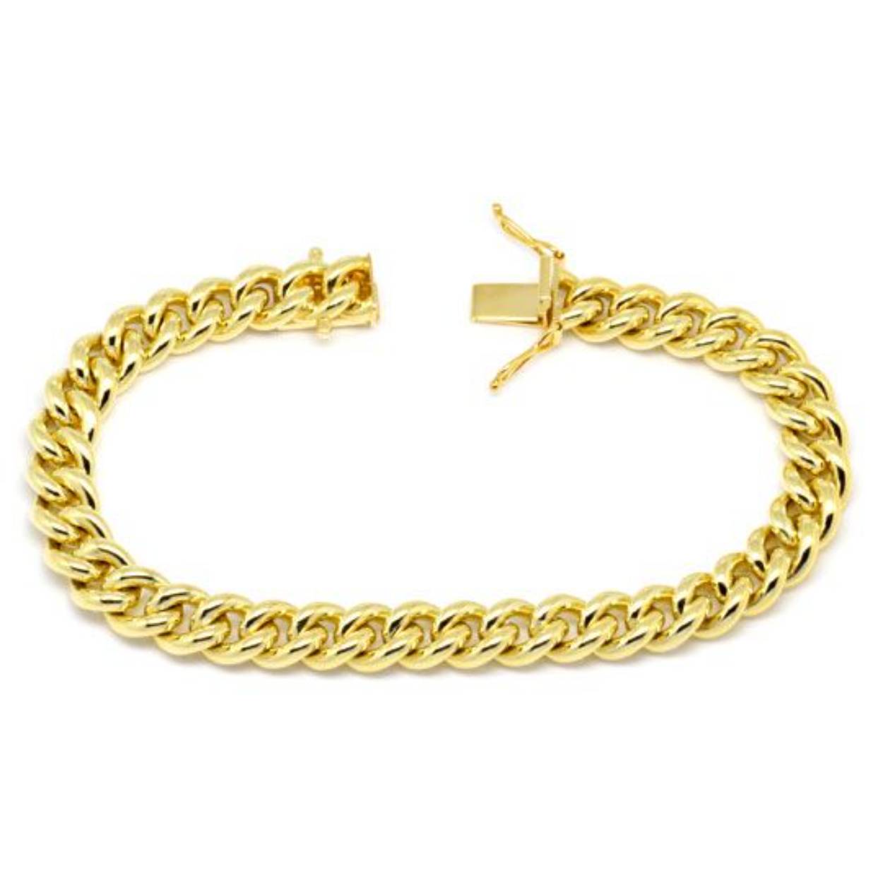 14k bolle gourmette armband op 21 cm lengte