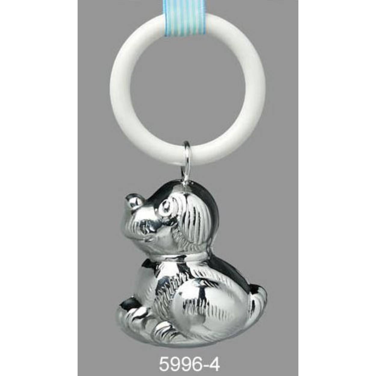 Rammelaar verzilverd hond aan ring WG-5996-4