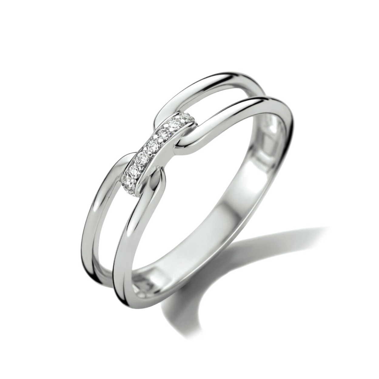 witgouden damesring diamant