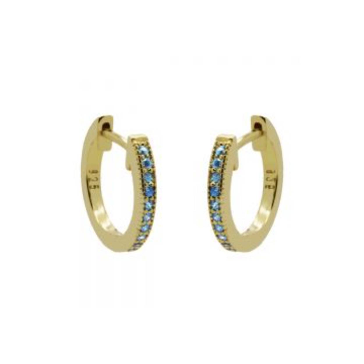 Hinged Hoops Blue Bella 12MM Goldplated