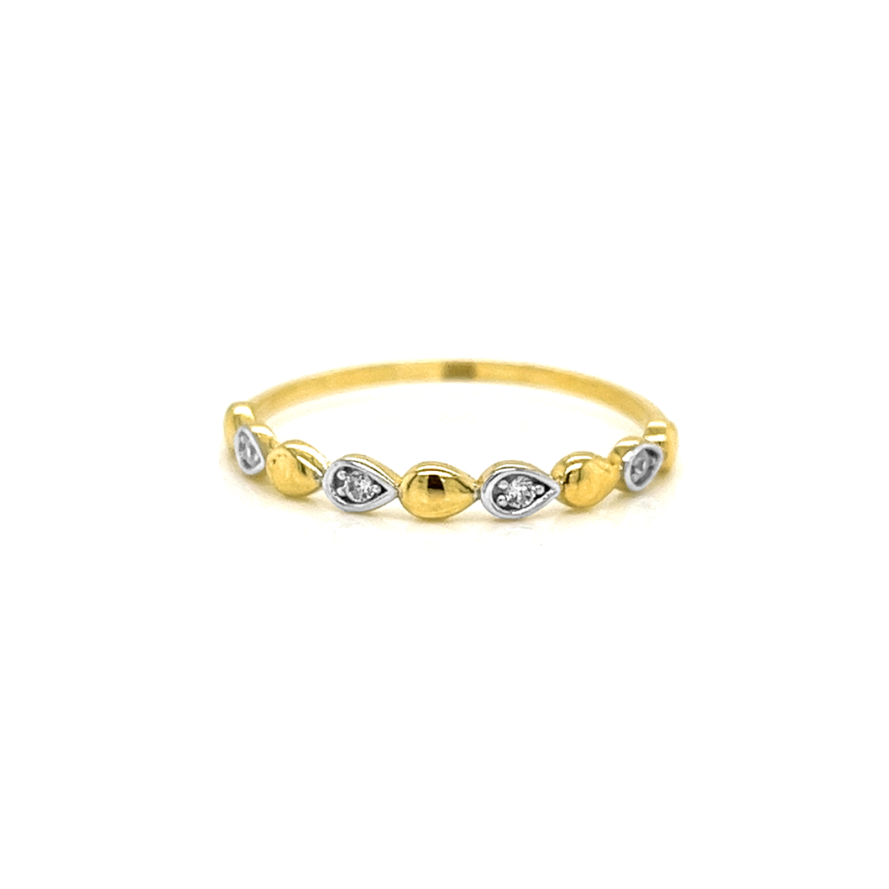 Gouden aanschuif ring zirkonia mt.56