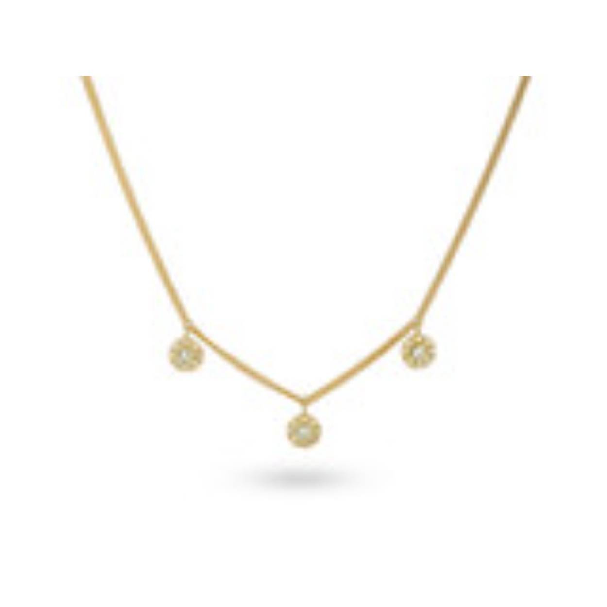 Zilver collier met gold plating, gezet met zirkonia. In 3 lengtes verstelbaar 40-42-45cm