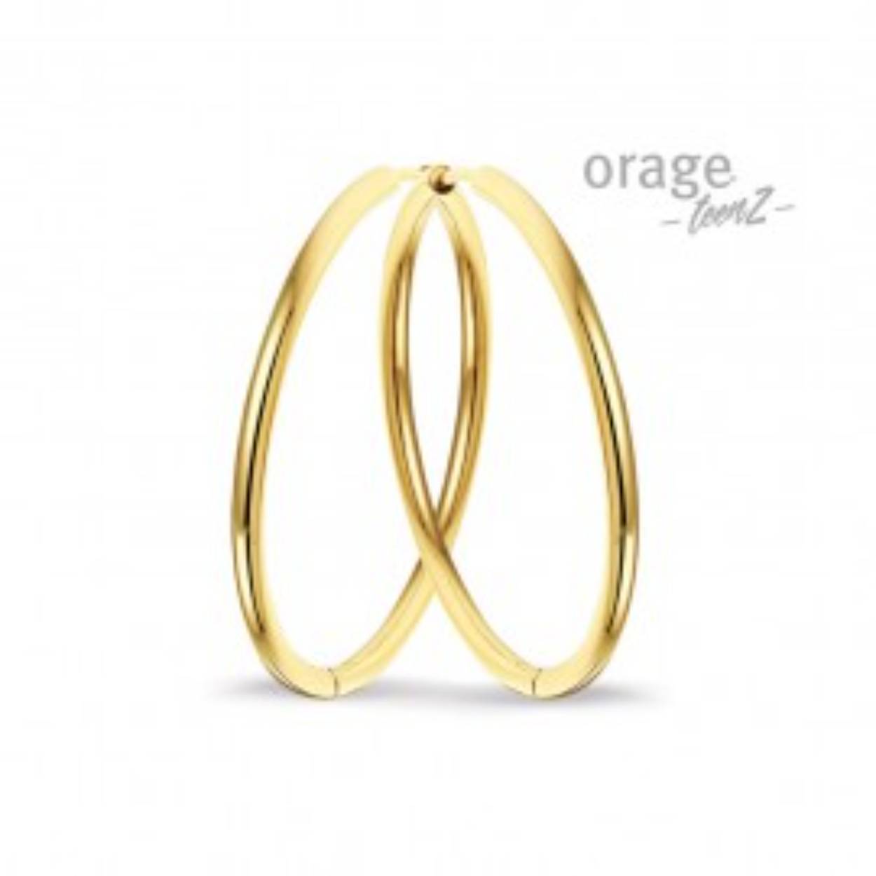 Orage Teenz creolen staal geel 40mm