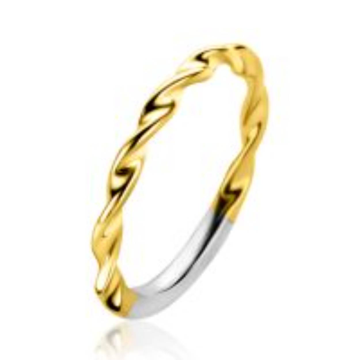 ZINZI Zilver vergulde aanschuifring met gedraaide buis 2mm ZIR2321G