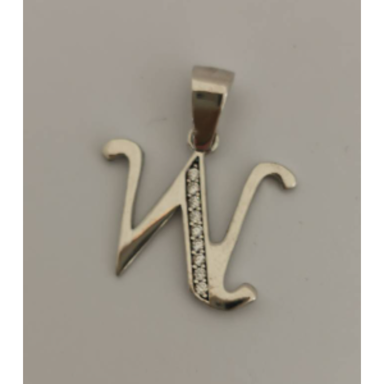 Zilveren hanger letter W zirkonia 