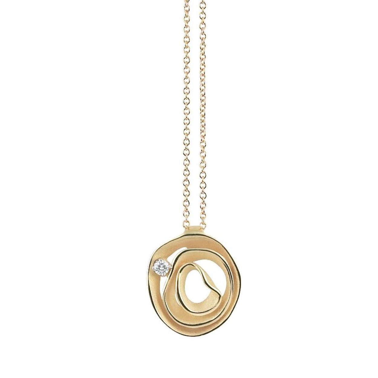 18krt gouden collier met diamant 0,05crt uit de Dune Collectie van AnnaMaria Cammilli. De kleur van het collier is yellow sunrise, een warm geel dat de energie van de zon uitstraalt en een ongekende charme uitstraalt.

Referentienummer: GPE2442U