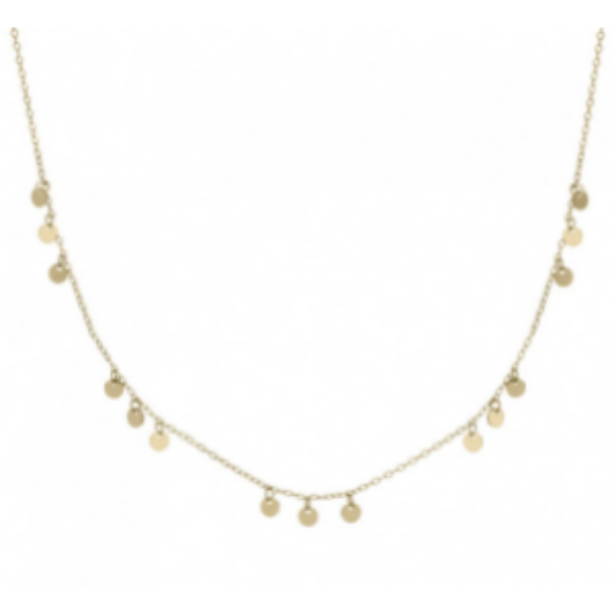 ZILVEREN COLLIER GOLDPLATED MET DRIEVOUDIGE CIRKELHANGERS