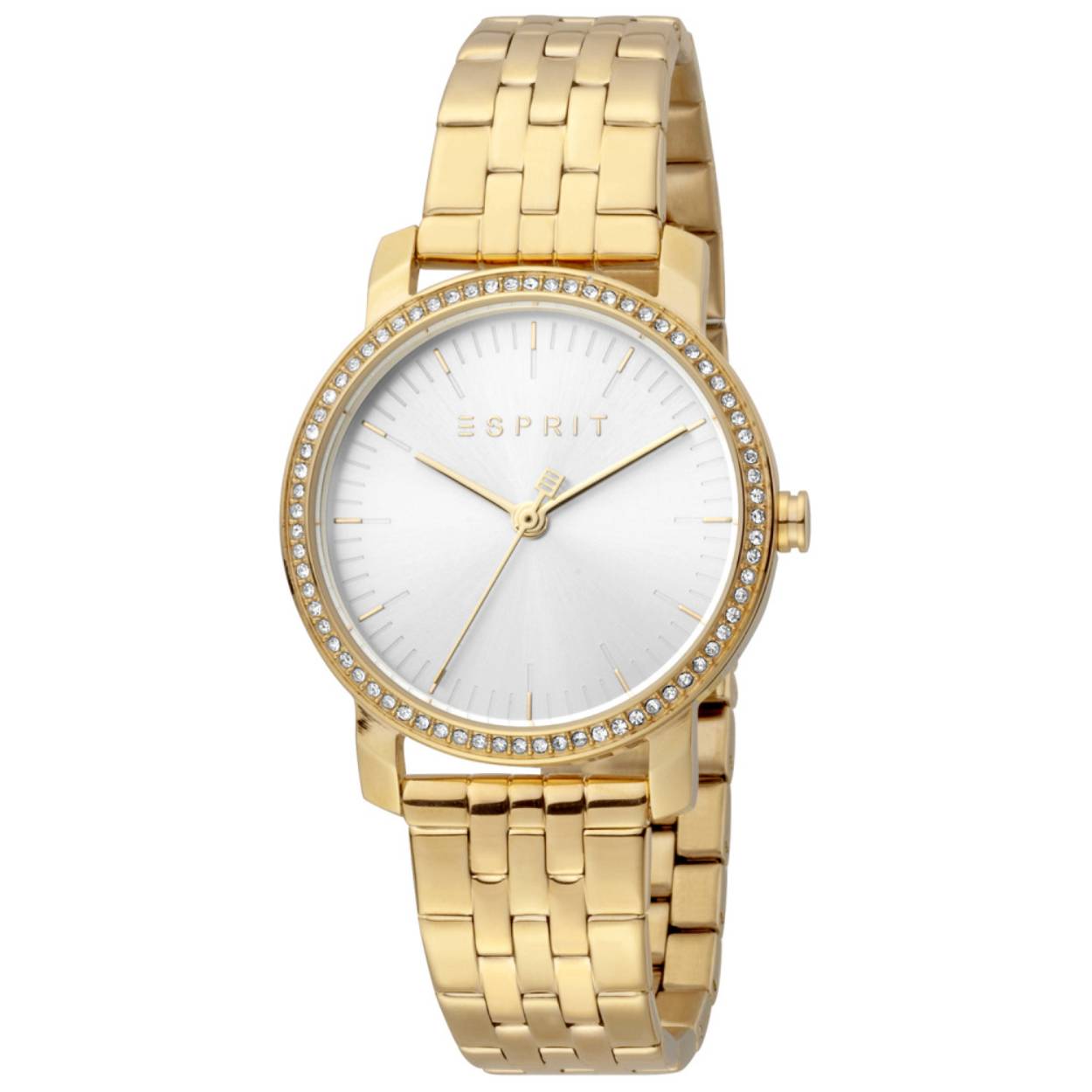 Dit dames horloge is van het merk Esprit. Het is een quartz horloge met een band gemaakt van RVS. De diameter van de kast is 32mm.