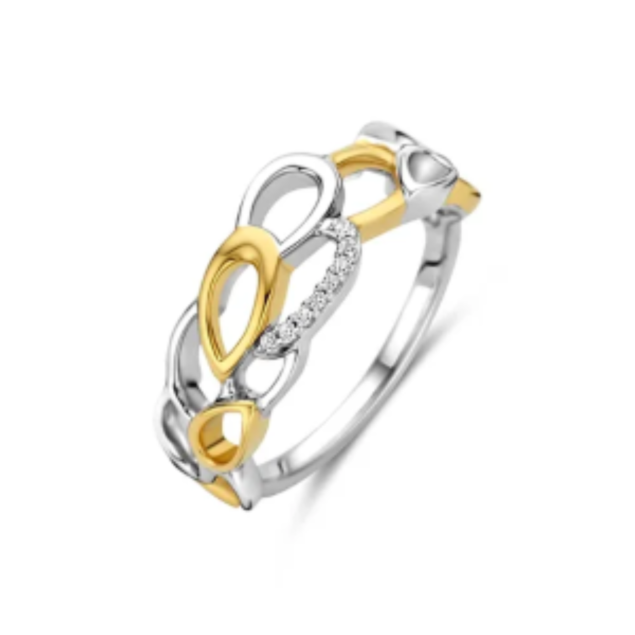 zilver/verguld ring zirkonia