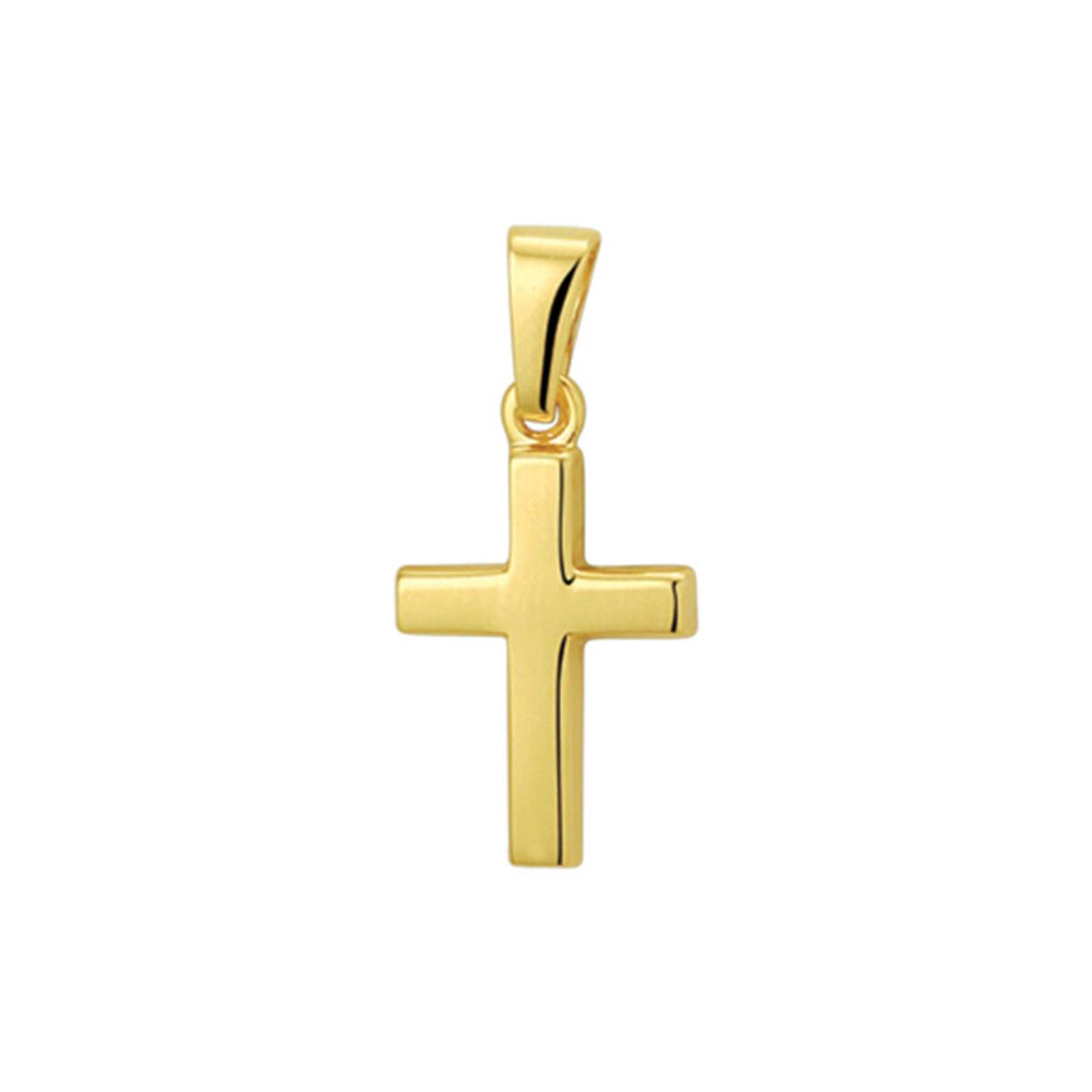 Geel gouden 18kt kruis.