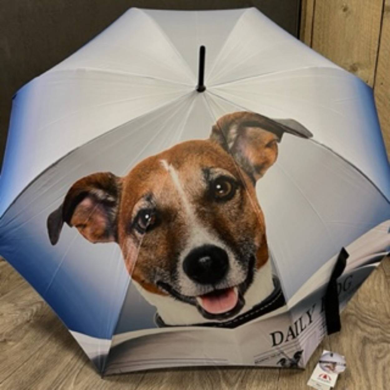 Goede paraplu met daily paper hond print.