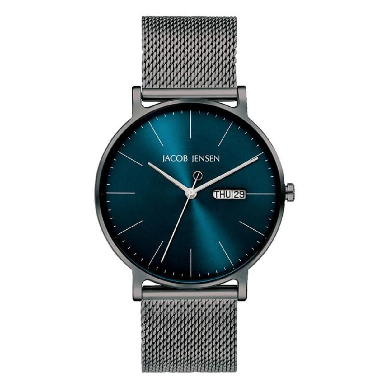 Dit is een horloge van het merk Jacob Jensen gemaakt voor heren.
De specificaties zijn als volgt:
Kastmaat: 40 mm
Kastdikte: 8
Bandlengte: 19
Bandbreedte: 20
Waterdichtheid: 5 ATM / 50 Meter / 165 Feet
Dit horloge heeft de volgende functies/eigenschappen:
Datumaanduiding
Dagaanduiding