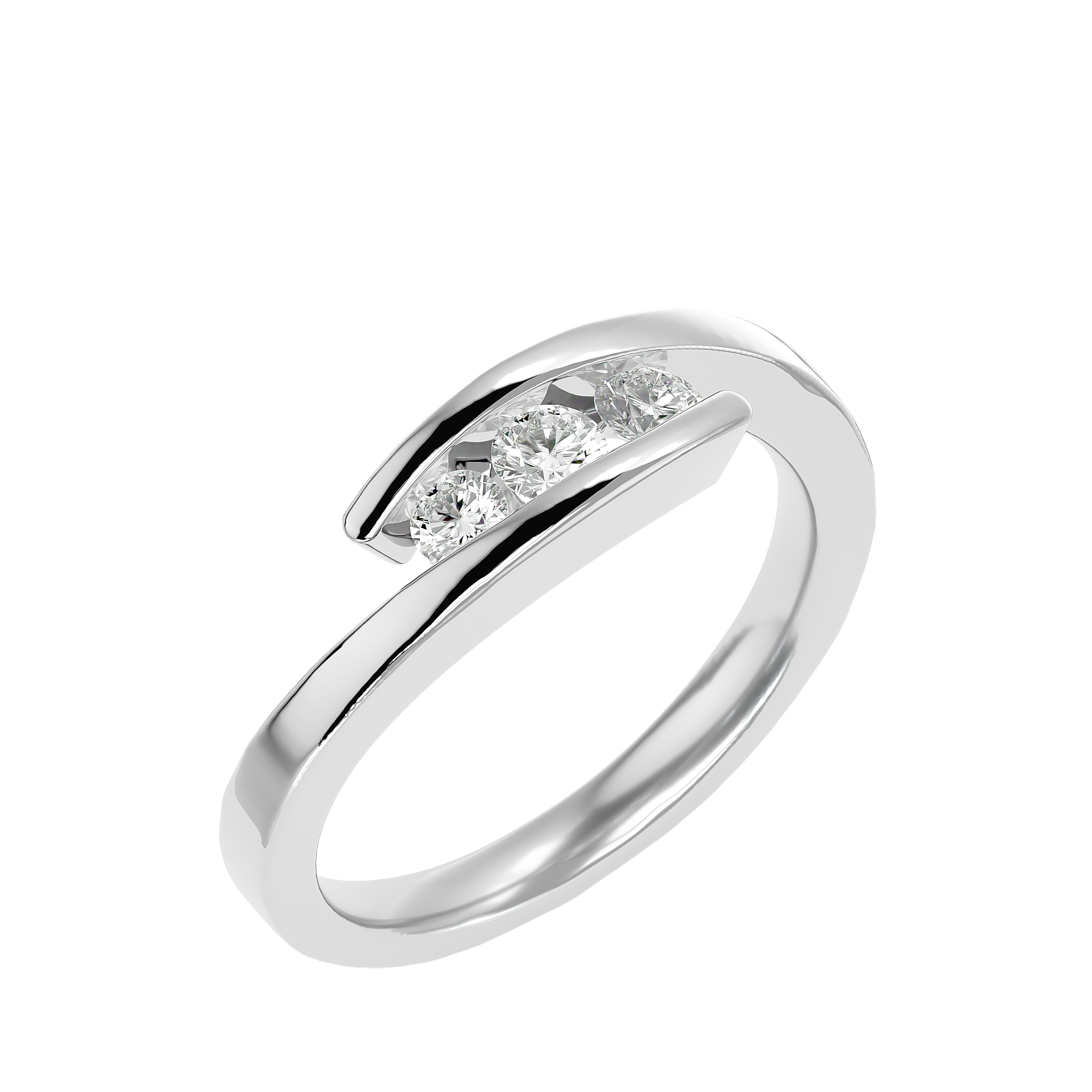 BAGUE OR BLANC ET DIAMANTS 0.40GHSI