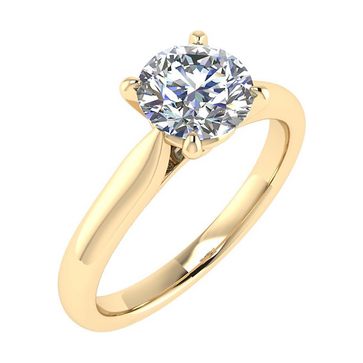14k geelgouden diamanten ring met 0.25 caraat. 