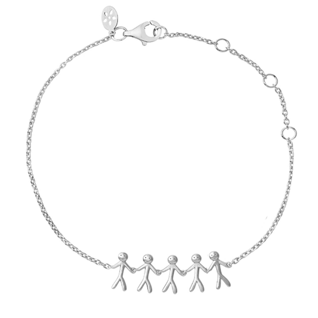 De "Together" collectie is opgedragen aan de personen die jouw dierbaar zijn of lief hebt. Wie betekent het meest voor jou? Afmetingen: 1 persoon is 10 mm lang and 5 mm breed (van arm tot arm). De maximale lengte van de armband is 19,5 cm en kan kleiner versteld worden.