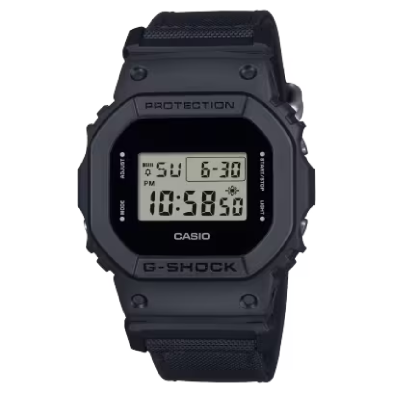 Deze Casio behoort tot de G-shock origin collectie.
Referentienummer: DW-5600BCE-1

Stoer street-smart ontwerp dat tegelijkertijd ook geschikt is voor gebruik in de natuur – deze G-SHOCK met Cordura nylon band voldoet aan alle vereisten.
Het modieuze, volledig zwarte ontwerp wordt aangevuld met een band van milieuvriendelijk Cordura nylon, waardoor je een coole, veelzijdige look krijgt die je zowel op het werk als in je vrije tijd kunt dragen.