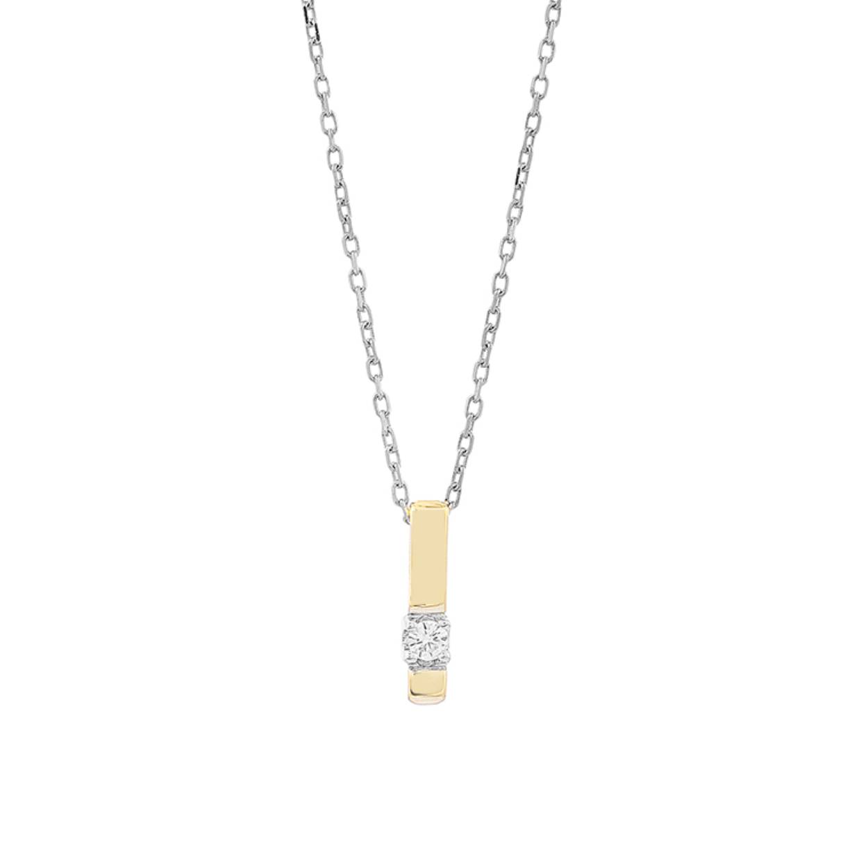 Gouden collier met hanger 0.03ct gh-si