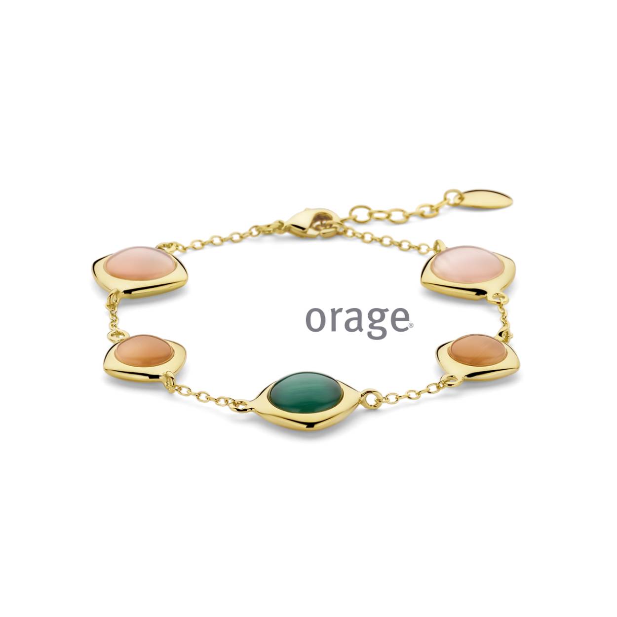 Orage Armband Verguld groen 